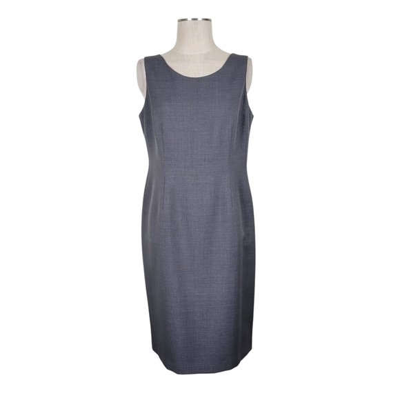 Kasper Separates Shift Dress Size 12 Gray Sleeveless Kick Pleat Back Zip Lined - Picture 1 of 8